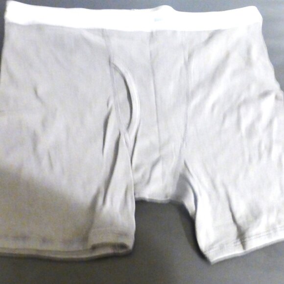 CLTH1 - 3X Gildan MEN'S BOXERS Size 2XL Grey & Dark Gray Men's Underwear Briefs - Picture 6 of 8